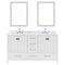 Modern Fittings Caroline Avenue 60" Double Bath Vanity with Marble Top and Square Sinks Faucets