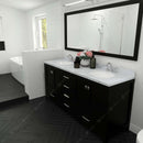 Modern Fittings Caroline Avenue 72" Double Bath Vanity with Calacatta Quartz Top and Round Sinks Faucets