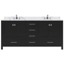 Modern Fittings Caroline Avenue 72" Double Bath Vanity with Calacatta Quartz Top and Round Sinks