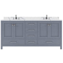 Modern Fittings Caroline Avenue 72" Double Bath Vanity with Calacatta Quartz Top and Round Sinks