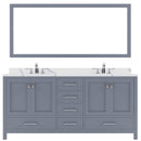 Modern Fittings Caroline Avenue 72" Double Bath Vanity with Calacatta Quartz Top and Round Sinks