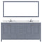 Modern Fittings Caroline Avenue 72" Double Bath Vanity with Calacatta Quartz Top and Round Sinks