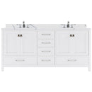 Modern Fittings Caroline Avenue 72" Double Bath Vanity with Calacatta Quartz Top and Round Sinks