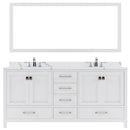 Modern Fittings Caroline Avenue 72" Double Bath Vanity with Calacatta Quartz Top and Round Sinks