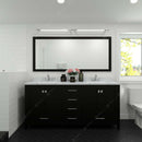 Modern Fittings Caroline Avenue 72" Double Bath Vanity with Calacatta Quartz Top and Square Sinks