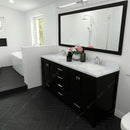 Modern Fittings Caroline Avenue 72" Double Bath Vanity with Calacatta Quartz Top and Square Sinks