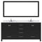 Modern Fittings Caroline Avenue 72" Double Bath Vanity with Calacatta Quartz Top and Square Sinks Faucets