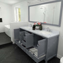 Modern Fittings Caroline Avenue 72" Double Bath Vanity with Calacatta Quartz Top and Square Sinks Faucets