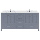 Modern Fittings Caroline Avenue 72" Double Bath Vanity with Calacatta Quartz Top and Square Sinks