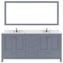 Modern Fittings Caroline Avenue 72" Double Bath Vanity with Calacatta Quartz Top and Square Sinks