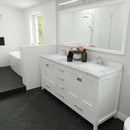 Modern Fittings Caroline Avenue 72" Double Bath Vanity with Calacatta Quartz Top and Square Sinks