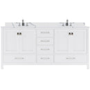 Modern Fittings Caroline Avenue 72" Double Bath Vanity with Calacatta Quartz Top and Square Sinks