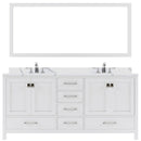 Modern Fittings Caroline Avenue 72" Double Bath Vanity with Calacatta Quartz Top and Square Sinks