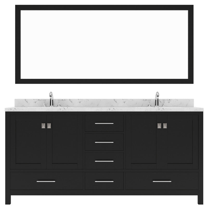 Modern Fittings Caroline Avenue 72" Double Bath Vanity with Cultured Marble Quartz Top and Round Sinks