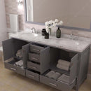 Modern Fittings Caroline Avenue 72" Double Bath Vanity with Cultured Marble Quartz Top and Round Sinks