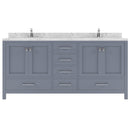 Modern Fittings Caroline Avenue 72" Double Bath Vanity with Cultured Marble Quartz Top and Round Sinks