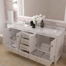 Modern Fittings Caroline Avenue 72" Double Bath Vanity with Cultured Marble Quartz Top and Round Sinks