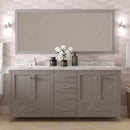 Modern Fittings Caroline Avenue 72" Double Bath Vanity with Cultured Marble Quartz Top and Square Sinks