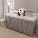 Modern Fittings Caroline Avenue 72" Double Bath Vanity with Cultured Marble Quartz Top and Square Sinks