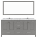 Modern Fittings Caroline Avenue 72" Double Bath Vanity with Cultured Marble Quartz Top and Square Sinks