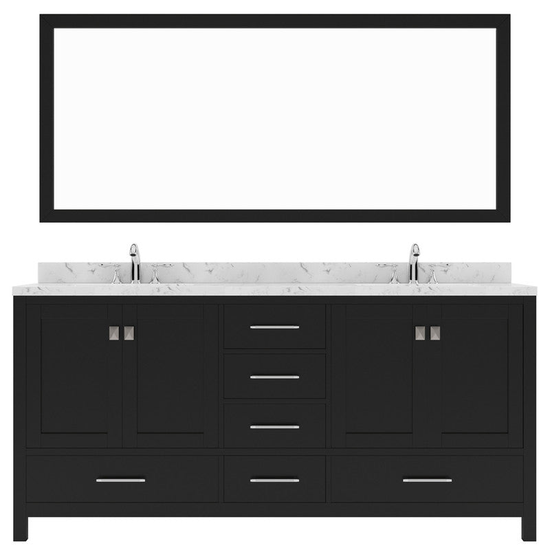 Modern Fittings Caroline Avenue 72" Double Bath Vanity with Cultured Marble Quartz Top and Square Sinks