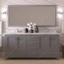 Modern Fittings Caroline Avenue 72" Double Bath Vanity with Cultured Marble Quartz Top and Square Sinks