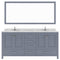 Modern Fittings Caroline Avenue 72" Double Bath Vanity with Cultured Marble Quartz Top and Square Sinks