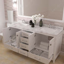 Modern Fittings Caroline Avenue 72" Double Bath Vanity with Cultured Marble Quartz Top and Square Sinks