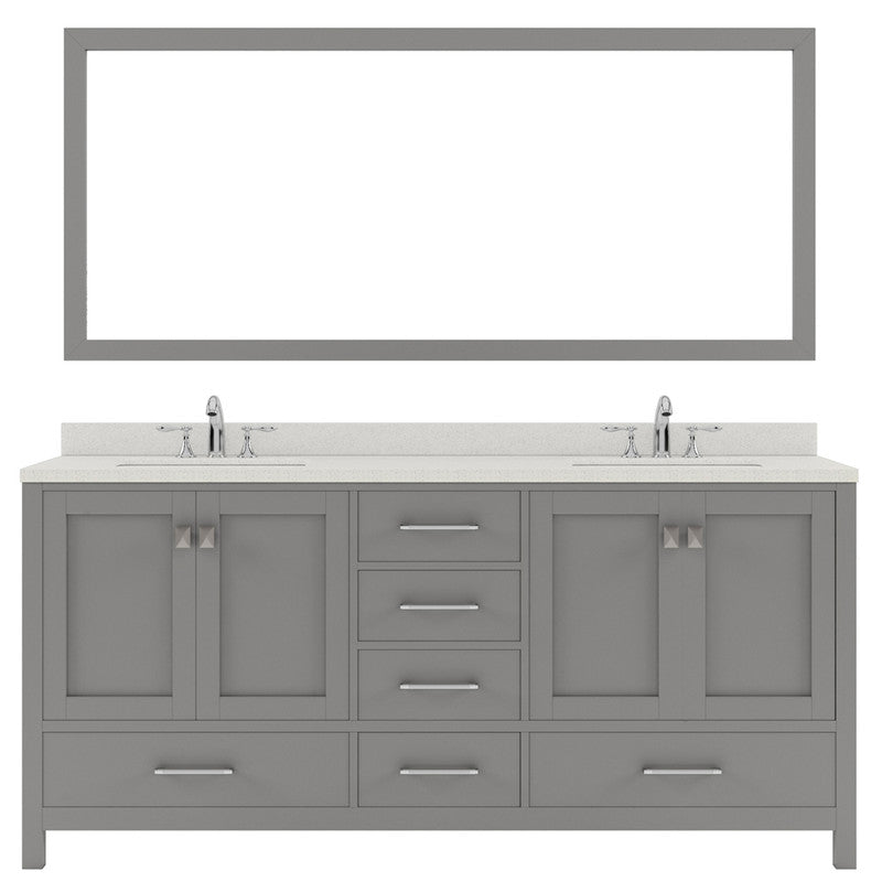 Modern Fittings Caroline Avenue 72" Double Bath Vanity with Quartz Top and Round Sinks