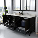 Modern Fittings Caroline Avenue 72" Double Bath Vanity with Quartz Top and Round Sinks