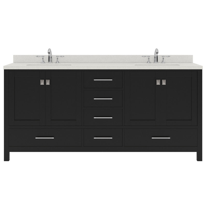 Modern Fittings Caroline Avenue 72" Double Bath Vanity with Quartz Top and Round Sinks