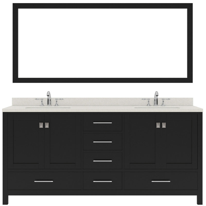 Modern Fittings Caroline Avenue 72" Double Bath Vanity with Quartz Top and Round Sinks