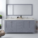 Modern Fittings Caroline Avenue 72" Double Bath Vanity with Quartz Top and Round Sinks Faucets