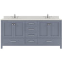 Modern Fittings Caroline Avenue 72" Double Bath Vanity with Quartz Top and Round Sinks