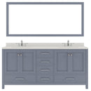 Modern Fittings Caroline Avenue 72" Double Bath Vanity with Quartz Top and Round Sinks