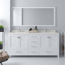 Modern Fittings Caroline Avenue 72" Double Bath Vanity with Quartz Top and Round Sinks