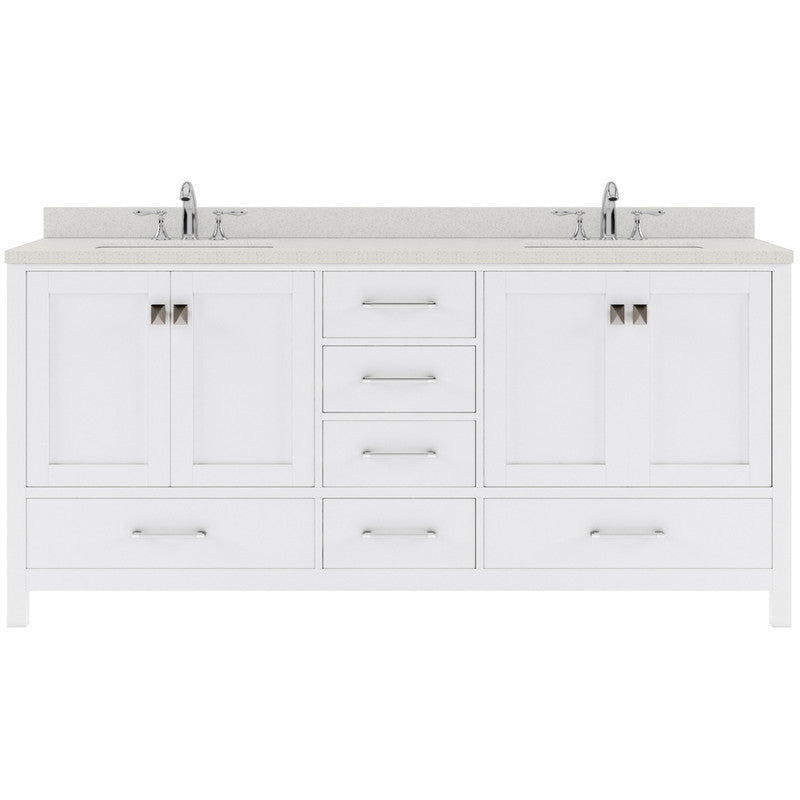 Modern Fittings Caroline Avenue 72" Double Bath Vanity with Quartz Top and Round Sinks