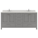 Modern Fittings Caroline Avenue 72" Double Bath Vanity with Quartz Top and Square Sinks