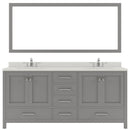 Modern Fittings Caroline Avenue 72" Double Bath Vanity with Quartz Top and Square Sinks Faucets