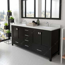 Modern Fittings Caroline Avenue 72" Double Bath Vanity with Quartz Top and Square Sinks