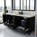 Modern Fittings Caroline Avenue 72" Double Bath Vanity with Quartz Top and Square Sinks