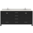 Modern Fittings Caroline Avenue 72" Double Bath Vanity with Quartz Top and Square Sinks