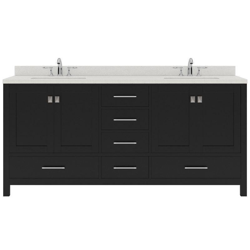 Modern Fittings Caroline Avenue 72" Double Bath Vanity with Quartz Top and Square Sinks