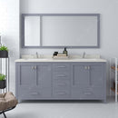 Modern Fittings Caroline Avenue 72" Double Bath Vanity with Quartz Top and Square Sinks Faucets