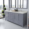 Modern Fittings Caroline Avenue 72" Double Bath Vanity with Quartz Top and Square Sinks