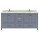 Modern Fittings Caroline Avenue 72" Double Bath Vanity with Quartz Top and Square Sinks