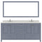 Modern Fittings Caroline Avenue 72" Double Bath Vanity with Quartz Top and Square Sinks