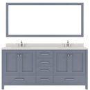 Modern Fittings Caroline Avenue 72" Double Bath Vanity with Quartz Top and Square Sinks Faucets