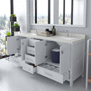 Modern Fittings Caroline Avenue 72" Double Bath Vanity with Quartz Top and Square Sinks