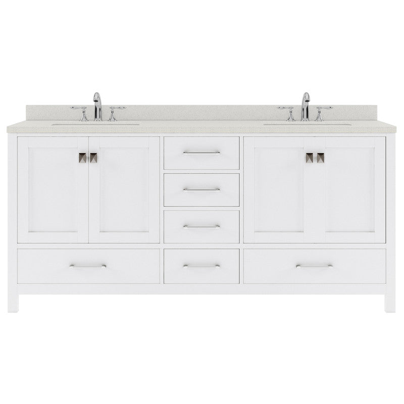 Modern Fittings Caroline Avenue 72" Double Bath Vanity with Quartz Top and Square Sinks